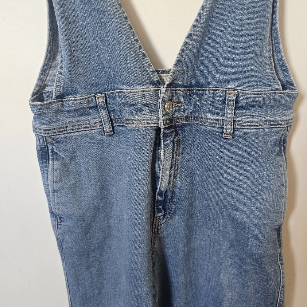 Free People A-Line Denim Overalls, Size 6 - Picture 6 of 9
